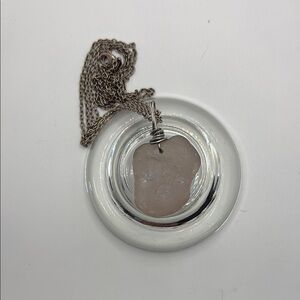 Elegant Rare Lavender Beach Glass Pendant Necklace